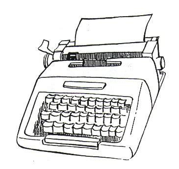 Pinto Dibujos: Máquina de escribir para colorear: Dibujar Fácil, dibujos de Una Maquina De Escribir, como dibujar Una Maquina De Escribir paso a paso para colorear