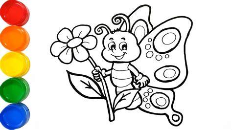Como Dibujar y Colorear Mariposa Kawaii - Coloreando: Dibujar y Colorear Fácil con este Paso a Paso, dibujos de Una Mariposa Kawaii, como dibujar Una Mariposa Kawaii para colorear e imprimir