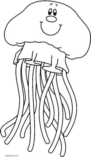 Dibujos de medusas para colorear: Dibujar y Colorear Fácil, dibujos de Una Medusa De Mar, como dibujar Una Medusa De Mar para colorear e imprimir