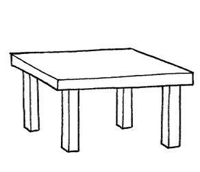Dibujos para colorear: Dibujos de mesa para colorear: Dibujar Fácil, dibujos de Una Mesa Cuadrada, como dibujar Una Mesa Cuadrada para colorear