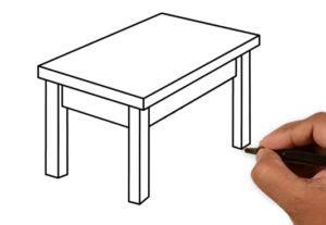 Cómo Hacer una Mesa de Madera 【 Guía Completa: Dibujar y Colorear Fácil con este Paso a Paso, dibujos de Una Mesa En Un Plano, como dibujar Una Mesa En Un Plano paso a paso para colorear