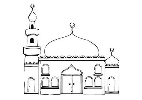 Dibujo para colorear Mezquita - Dibujos Para Imprimir: Aprende a Dibujar y Colorear Fácil, dibujos de Una Mezquita, como dibujar Una Mezquita para colorear e imprimir