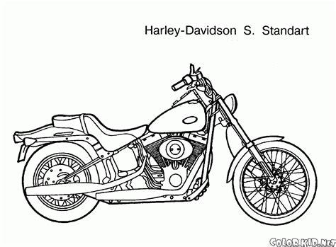 Dibujo para colorear - Harley Davison: Dibujar y Colorear Fácil, dibujos de Una Moto Harley Davidson, como dibujar Una Moto Harley Davidson para colorear
