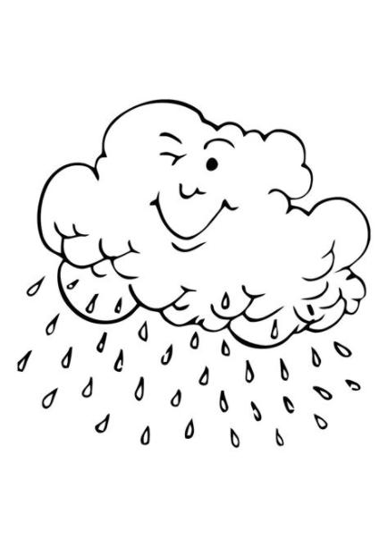 Dibujo para colorear Nube de lluvia - Dibujos Para: Aprender a Dibujar Fácil con este Paso a Paso, dibujos de Una Nube Con Lluvia, como dibujar Una Nube Con Lluvia para colorear