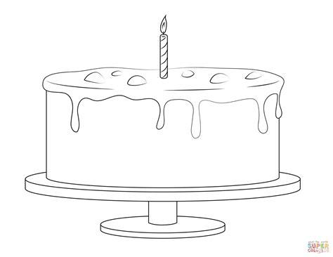 Dibujo de Pastel de cumpleaños con una vela para colorear: Dibujar y Colorear Fácil con este Paso a Paso, dibujos de Una Pastel, como dibujar Una Pastel para colorear