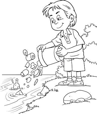 Ilustración de Niño Tira Una Basura En El Río y más: Aprender como Dibujar Fácil, dibujos de Una Persona En El Suelo, como dibujar Una Persona En El Suelo para colorear e imprimir