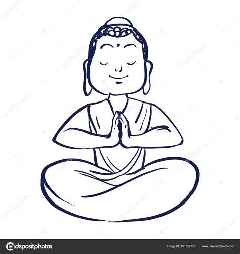 Dibujos: buda meditando | Meditando Buda Sonriente Con: Dibujar y Colorear Fácil con este Paso a Paso, dibujos de Una Persona Meditando, como dibujar Una Persona Meditando paso a paso para colorear