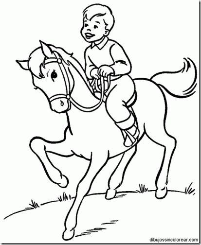 Dibujos de montar a caballo y caballos para colorear: Dibujar Fácil con este Paso a Paso, dibujos de Una Persona Montada En Un Caballo, como dibujar Una Persona Montada En Un Caballo paso a paso para colorear