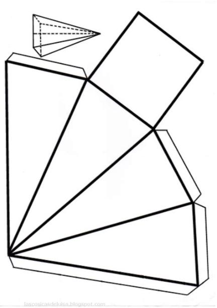 Las cosicas de Luisa: PIRAMIDE CUADRANGULAR: Dibujar y Colorear Fácil, dibujos de Una Piramide Cuadrangular Para Armar, como dibujar Una Piramide Cuadrangular Para Armar para colorear e imprimir