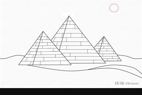 Cómo dibujar las pirámides a lápiz: Dibujar y Colorear Fácil con este Paso a Paso, dibujos de Una Piramide Egipcia, como dibujar Una Piramide Egipcia paso a paso para colorear