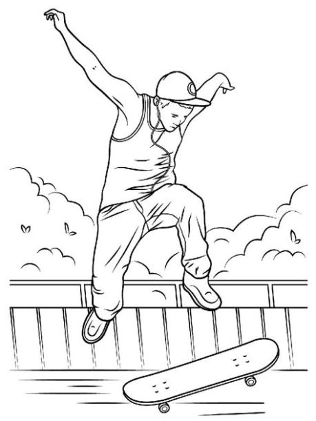 Malvorlagen Skateboard - Ausmalbilder Kostenlos zum Ausdrucken: Dibujar y Colorear Fácil, dibujos de Una Pista De Skate, como dibujar Una Pista De Skate para colorear e imprimir