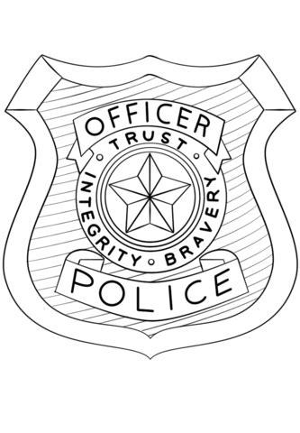 Dibujo de Placa de Policía para colorear | Dibujos para: Aprender como Dibujar y Colorear Fácil, dibujos de Una Placa De Policia, como dibujar Una Placa De Policia para colorear