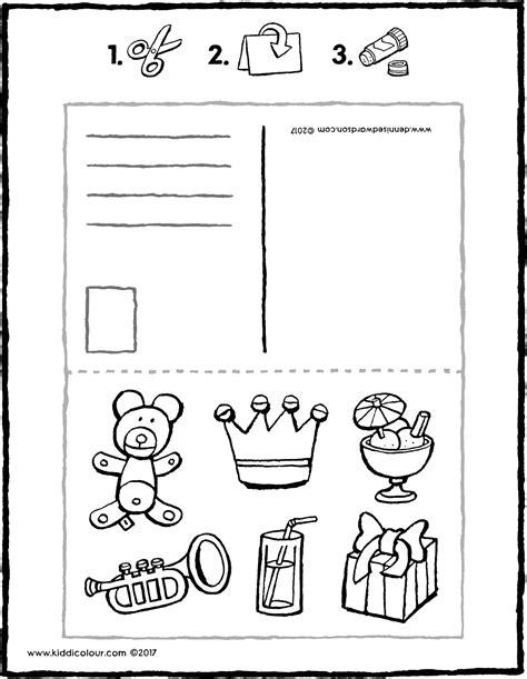 una postal de cumpleaños - kiddicolour: Aprende como Dibujar Fácil con este Paso a Paso, dibujos de Una Postal, como dibujar Una Postal paso a paso para colorear