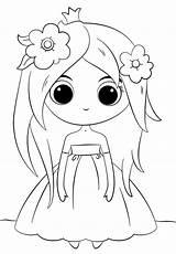 Dibujos de Kawaii para Colorear. Imprimir caracteres: Aprender como Dibujar Fácil, dibujos de Una Princesa Kawaii, como dibujar Una Princesa Kawaii para colorear