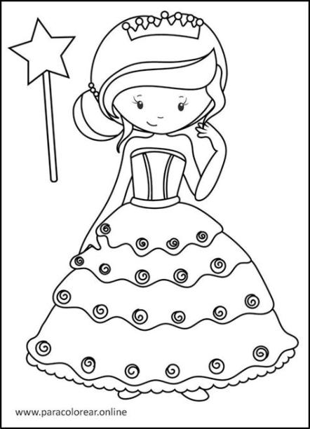 Los mejores Dibujos de Princesas para Colorear Imprimir y: Dibujar y Colorear Fácil, dibujos de Una Princesa Para Niños, como dibujar Una Princesa Para Niños paso a paso para colorear