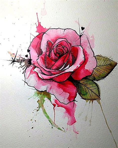dibujos de rosas super bonitos. preciosa rosa en color: Dibujar y Colorear Fácil, dibujos de Una Rosa Con Acuarelas, como dibujar Una Rosa Con Acuarelas para colorear