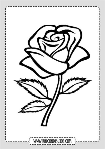 Dibujos de Flores Rosa para colorear - Rincon Dibujos: Dibujar Fácil, dibujos de Una Rosa Niños, como dibujar Una Rosa Niños para colorear e imprimir