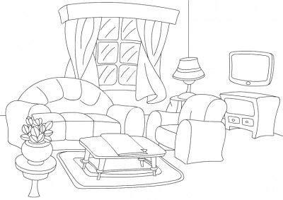 Dibujo de sala para colorear | Living room prints. Free: Dibujar y Colorear Fácil, dibujos de Una Sala De Una Casa, como dibujar Una Sala De Una Casa para colorear