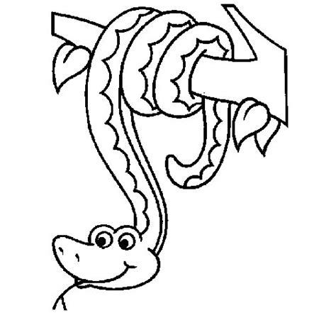 Dibujo de Serpiente colgada de un árbol para Colorear: Aprende como Dibujar Fácil con este Paso a Paso, dibujos de Una Serpiente En Un Arbol, como dibujar Una Serpiente En Un Arbol paso a paso para colorear