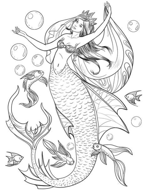🧜‍♀️ Dibujos de sirenas para colorear y pintar: Dibujar y Colorear Fácil, dibujos de Una Sirena Muy, como dibujar Una Sirena Muy para colorear e imprimir