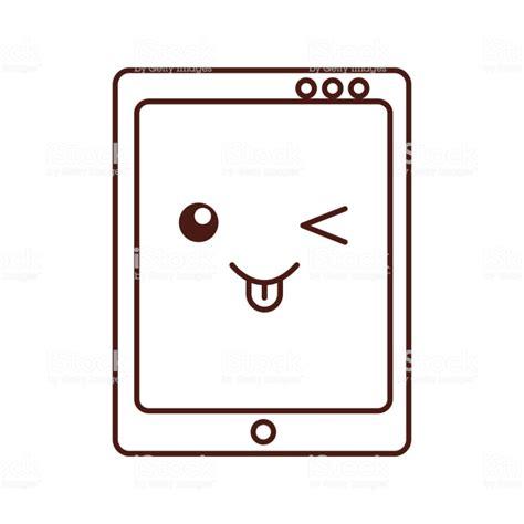 kawaii tablet device technology cartoon vector: Aprende como Dibujar y Colorear Fácil con este Paso a Paso, dibujos de Una Tablet Kawaii, como dibujar Una Tablet Kawaii paso a paso para colorear