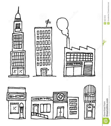 Dibujo De Los Edificios/de La Tinta De La Ciudad Del: Dibujar y Colorear Fácil con este Paso a Paso, dibujos de Una Urbanizacion, como dibujar Una Urbanizacion paso a paso para colorear