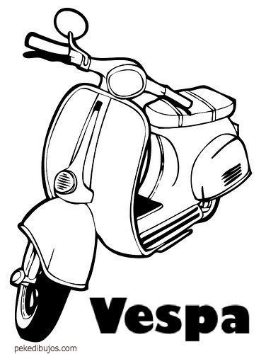 Dibujos de motos Vespa para colorear: Dibujar Fácil, dibujos de Una Vespa, como dibujar Una Vespa para colorear