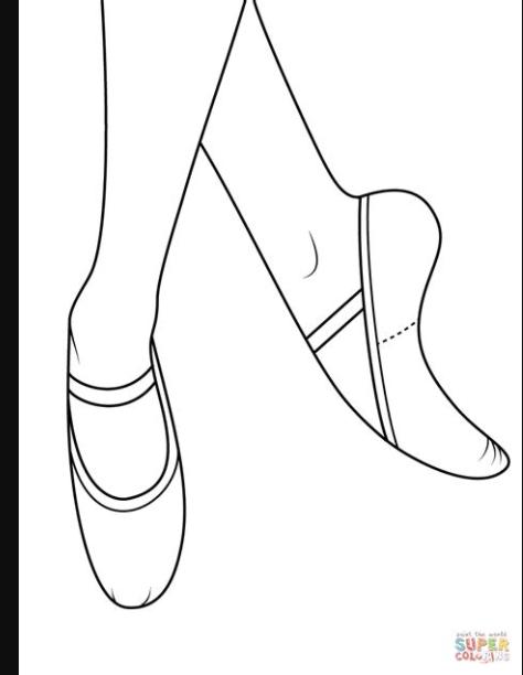 Dibujo de Zapatillas de Ballet para colorear | Dibujos: Dibujar Fácil con este Paso a Paso, dibujos de Una Zapatilla De Ballet, como dibujar Una Zapatilla De Ballet para colorear