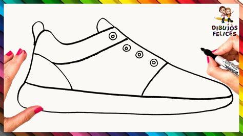 Cómo Dibujar Unas Zapatillas Paso A Paso 👟 | Dibujo: Aprende a Dibujar y Colorear Fácil, dibujos de Unas Zapatillas De Deporte, como dibujar Unas Zapatillas De Deporte paso a paso para colorear