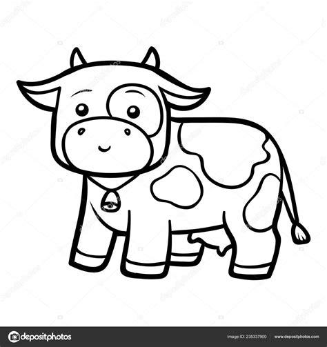 Libro Para Colorear Para Niños Vaca — Vector de stock: Aprende a Dibujar Fácil con este Paso a Paso, dibujos de Vaca, como dibujar Vaca paso a paso para colorear