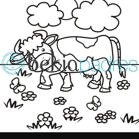 Vaca: dibujo para colorear: Aprende como Dibujar Fácil con este Paso a Paso, dibujos de Vaca Tumbada, como dibujar Vaca Tumbada para colorear