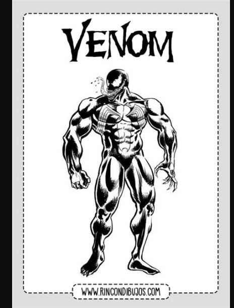Dibujo Venom Colorear - Rincon Dibujos: Dibujar y Colorear Fácil, dibujos de Venom, como dibujar Venom paso a paso para colorear