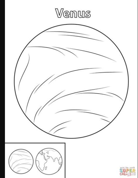 Dibujo de Planeta Venus para colorear | Dibujos para: Aprende como Dibujar y Colorear Fácil con este Paso a Paso, dibujos de Venus, como dibujar Venus para colorear e imprimir