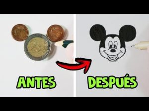 Cómo Dibuja A Mickey Mouse Con Monedas Fácil Paso a Paso