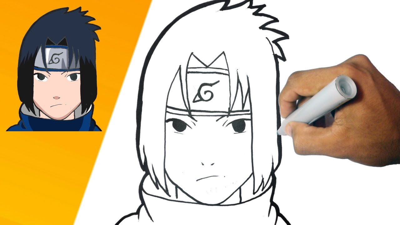 Cómo Dibujar A Sasuke Paso a Paso Fácil