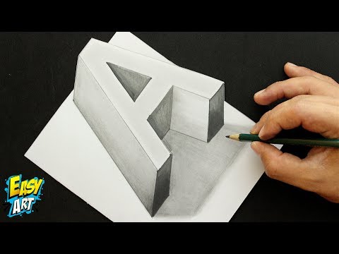 Dibujar La Letra A Con Efecto 3D Fácil Paso a Paso