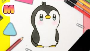 Cómo Dibujar Pinguino Kawaii Paso a Paso Fácil