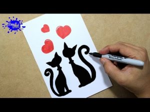 Dibujar Unos Gatitos Enamorados Para San Valentín Fácil Paso a Paso