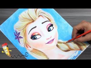 Dibujar A Elsa De Frozen En Primer Plano Paso a Paso Fácil