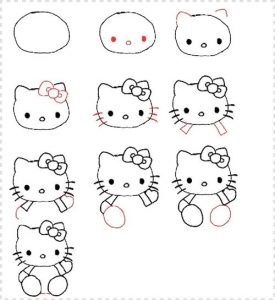 Dibujar A Hello Kitty Fácil Paso a Paso