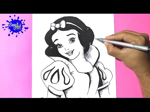 Dibuja A La Princesa Blancanieves Paso a Paso Fácil