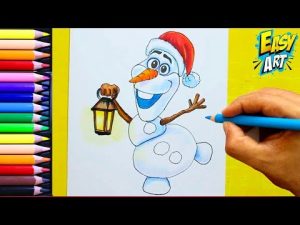 Cómo Dibujar A Olaf Para Navidad Fácil Paso a Paso