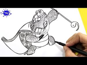 Cómo Dibujar Al Maestro Oogway De Kung Fu Panda Paso a Paso Fácil