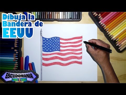 Dibujar La Bandera De Estados Unidos Fácil Paso a Paso