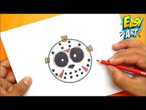 Cómo Dibujar La Mascara De Jason Para Halloween Paso a Paso Fácil