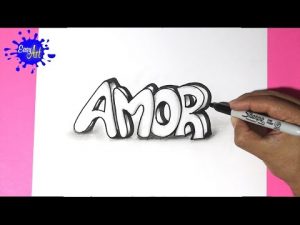 Cómo Dibuja La Palabra Amor Con Volumen Para San Valentín Paso a Paso Fácil