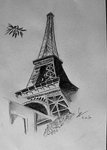 Cómo Dibujar La Torre Eiffel A Lápiz Fácil Paso a Paso