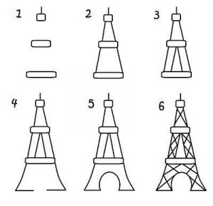 Dibuja La Torre Eiffel Fácil Paso a Paso
