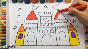 Dibujar Un Castillo De Princesas Paso a Paso Fácil