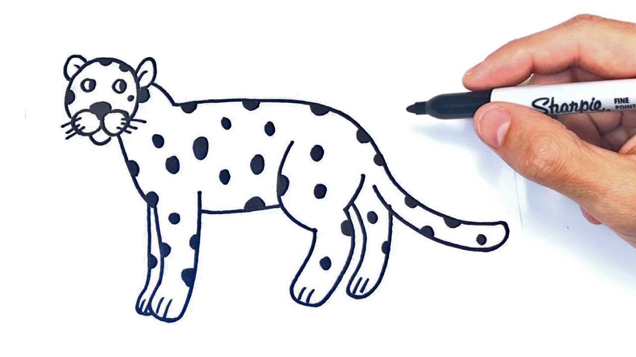 Dibuja Un Leopardo Fácil Paso a Paso